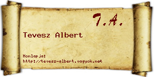 Tevesz Albert névjegykártya